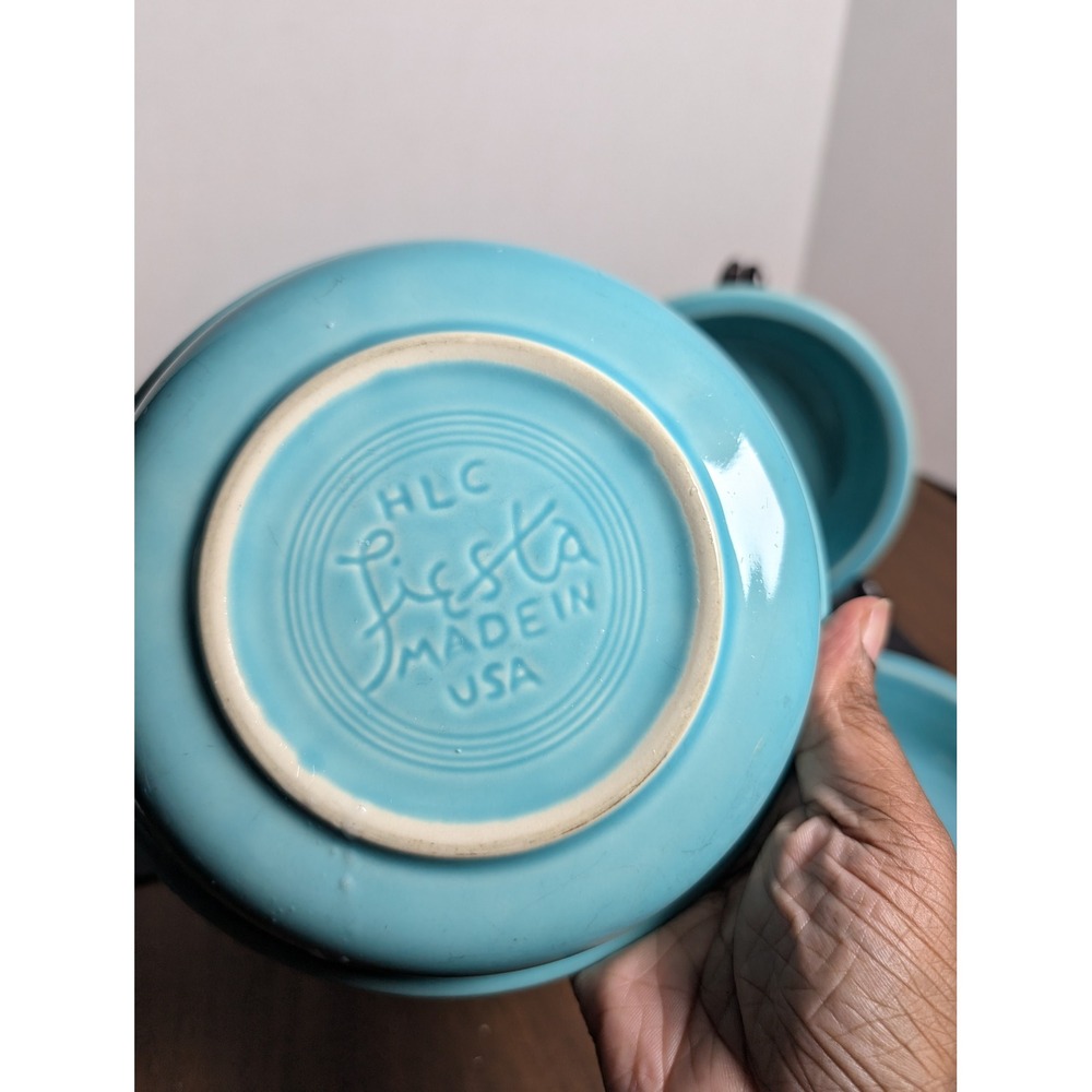Fiesta Lot of 4 Turquoise Bowl Made In The USA - Picture 4 of 6